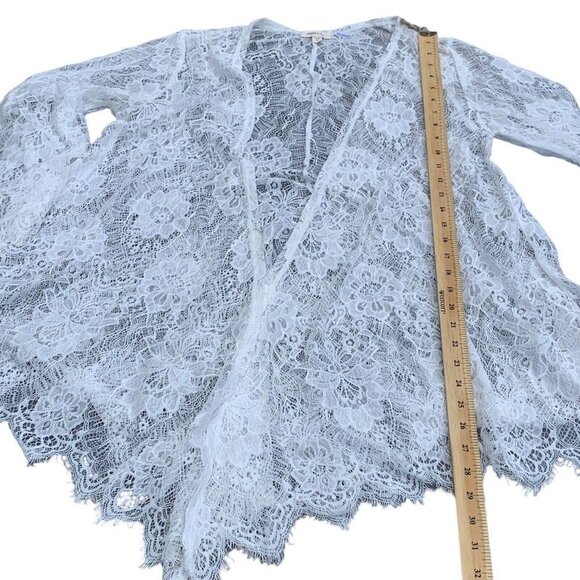 Paper + Tee Women's White Lace Cover Up Duster Size L - Picture 5 of 6